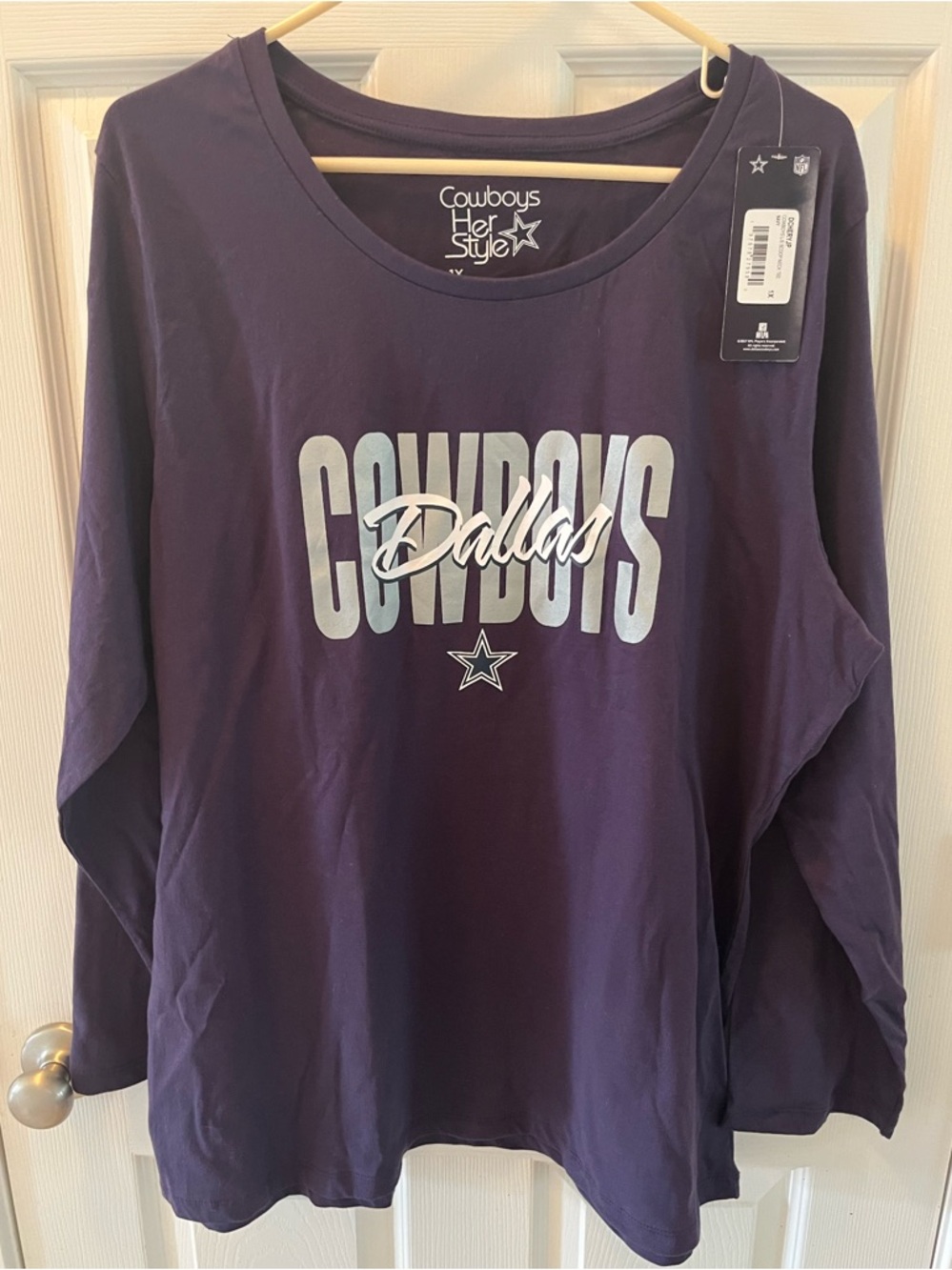 Cowboys Her Style Dallas Long Sleeve Tee - Purple